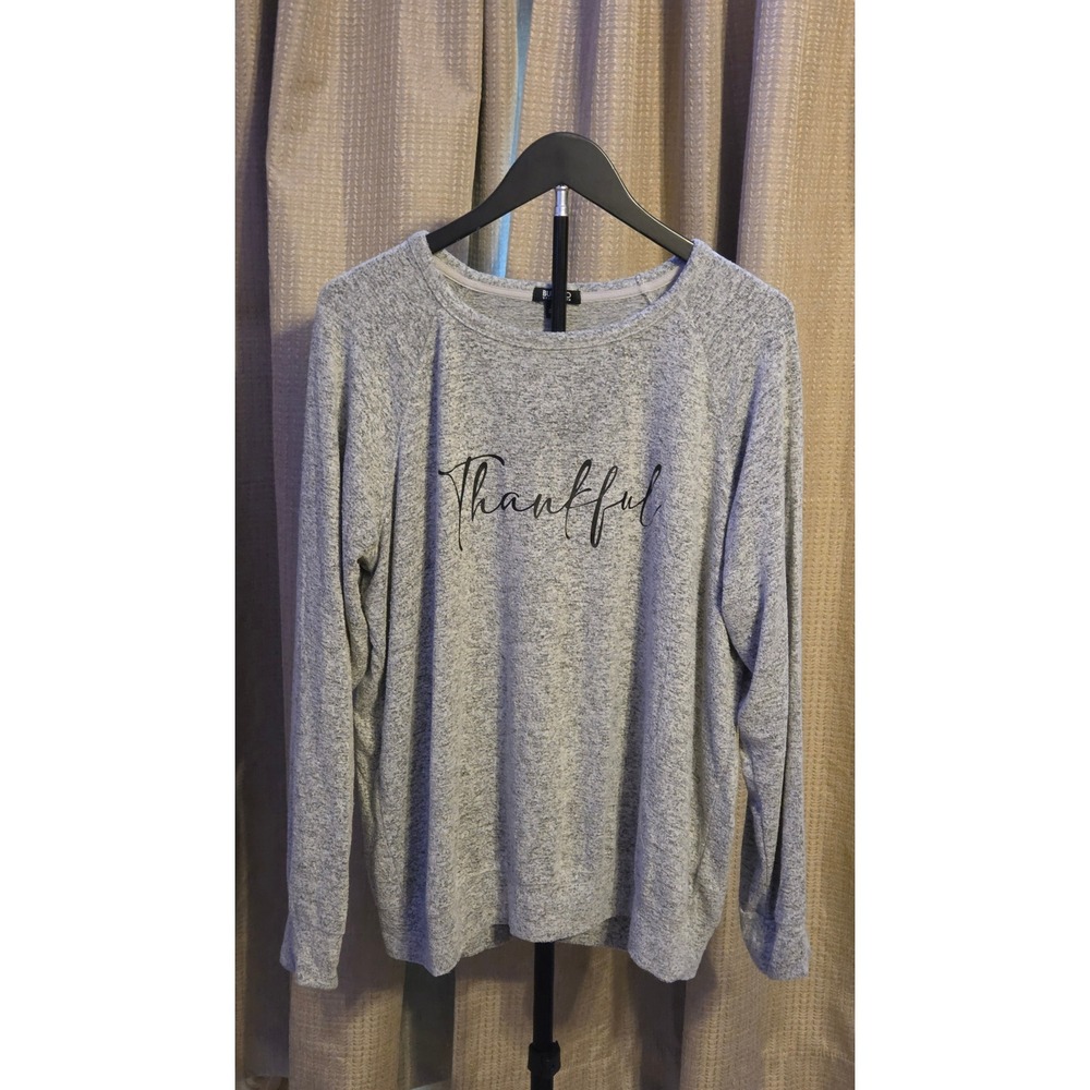 Buffalo David Bitton Long Sleeve Thankful Graphic T-Shirt Women's Size Large